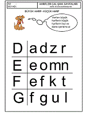 okuma yazma hazırlık çalışmaları büyük küçük harf